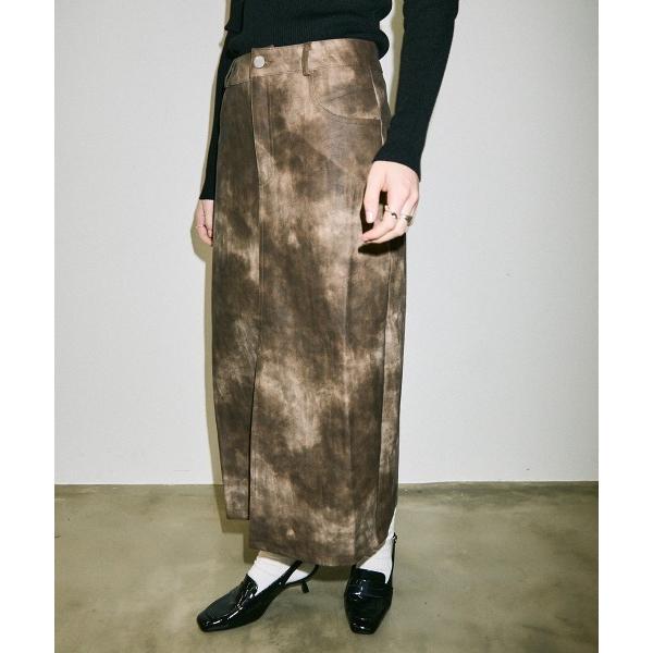 スカート vintage make synthetic Leather long skirt / ヴ...