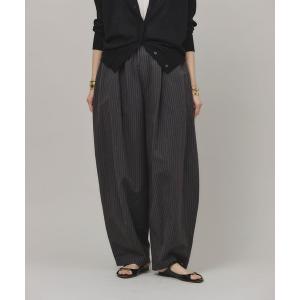 パンツ Curensology(カレンソロジー)/コットンリネンストライプドロストパンツ レディース