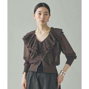 カーディガン Curensology(カレンソロジー)/ラッフルニットカーディガン レディース