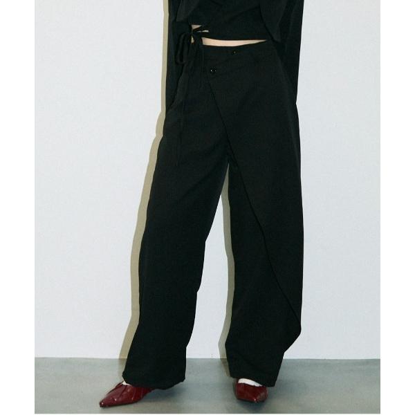 スラックス パンツ asymmetry wrap slacks pants / アシンメトリーラップ...