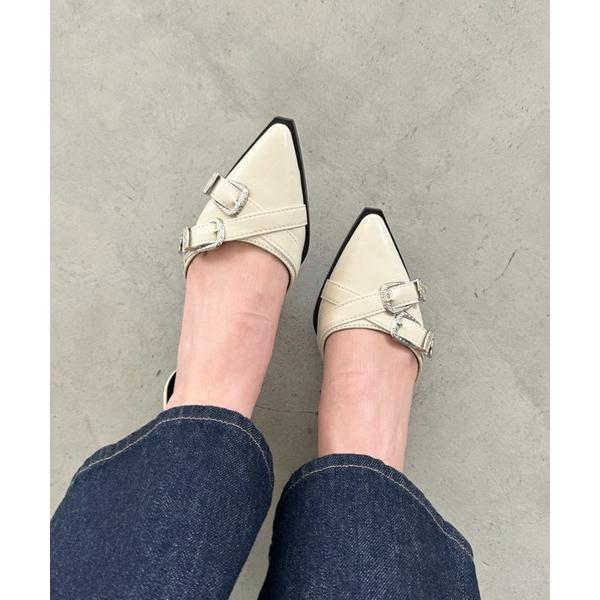 パンプス ベルトデザイン メリージェーンフラットパンプス