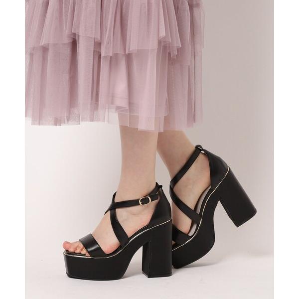 サンダル 「ラク盛り／サンダル」リピーター続出／脚長美脚　クロスストラップサンダル レディース