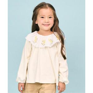 tシャツ 「リンク/ジュニア対応」mimosa刺しゅうラッフルカラートップス キッズ 子供服 女の子