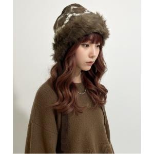 ニット帽 ニットキャップ 「HIKA」ジャガードファーニットCAP レディース メンズ