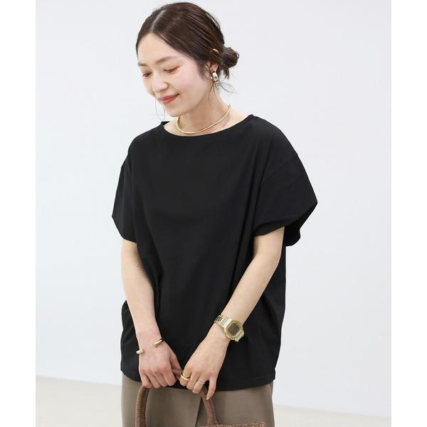 tシャツ 半袖 「こだわり抜いた大人のカットソー」シルケットスムース重ね袖コクーンプルオーバー レデ...