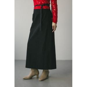 デニムスカート スランティングストリングデニムスカート