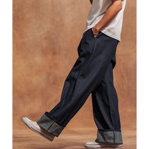 ジーンズ mp13127-10ozロールアップワイドデニムパンツ メンズ