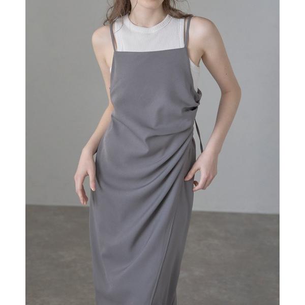 ワンピース 「MINERTE」side tuck wrap style cami dress / サ...