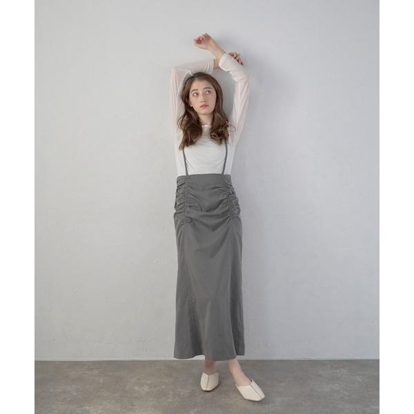 スカート 「MINERTE」shirring suspender skirt / シャーリングサスペ...