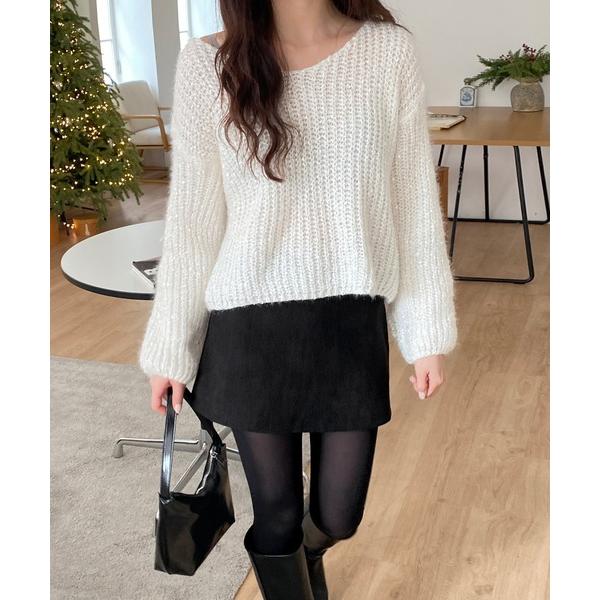 ニット セーター シャインVニット レディース