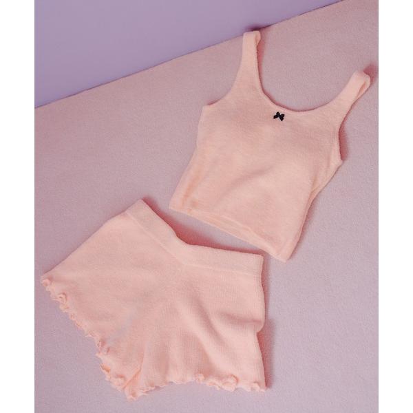 パジャマ ルームウェア カップ付きニットセットアップ レディース