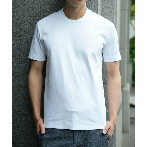 tシャツ 「ACTIVE TAILOR/アクティブテイラー」シルケット加工クルーネックTシャツ「接触...