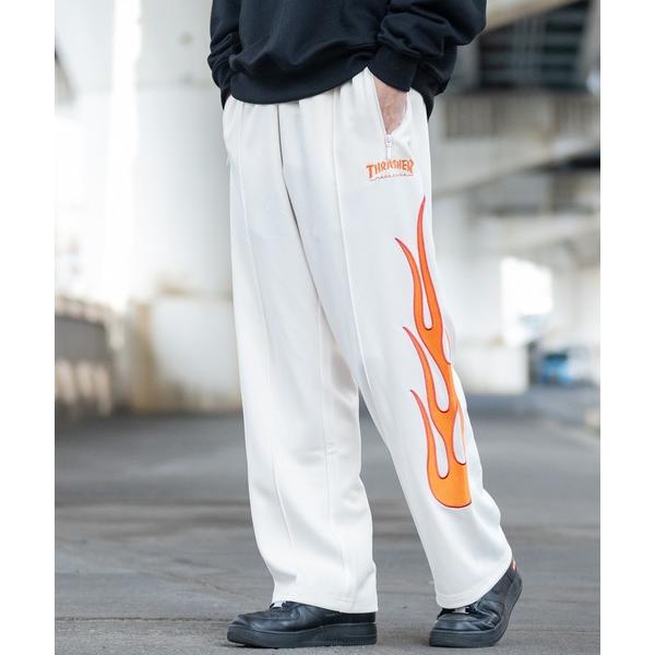 パンツ 「at」「THRASHER/スラッシャー」FLAME TRACK PANT ファイヤーパター...