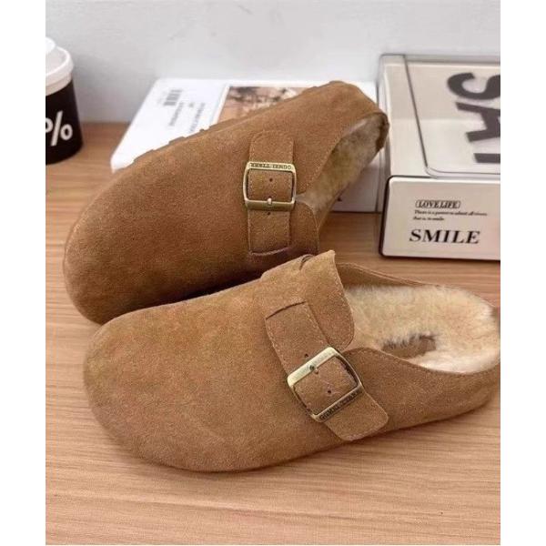 シューズ もこもこボアスリッポンシューズ レディース