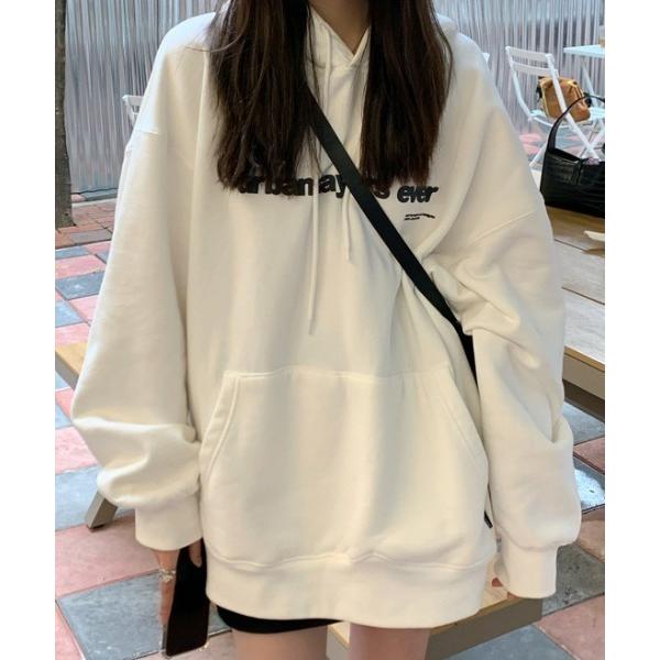 パーカー 裏起毛 シンプルフロントロゴビッグサイズパーカー レディース メンズ