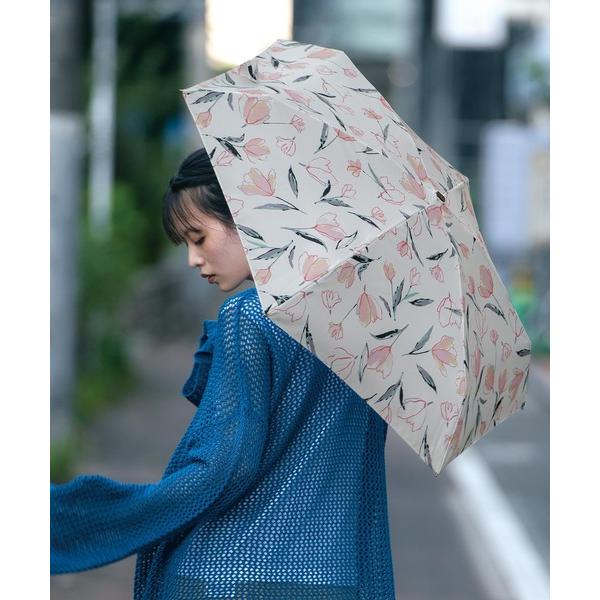 折りたたみ傘 フローティングチューリップ ミニ 雨傘 折りたたみ 晴雨兼用 Wpc. レディース