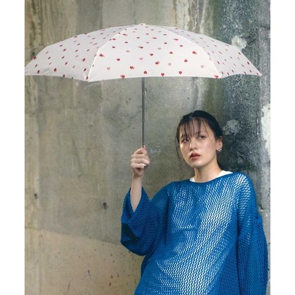 折りたたみ傘 ドローイングチェックハート ミニ 雨傘 晴雨兼用 折りたたみ Wpc. レディース