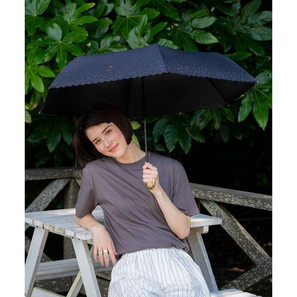 折りたたみ傘 遮光グリッターハート  ミニ レディース