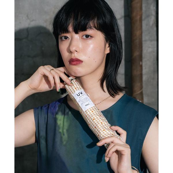 折りたたみ傘 チェックドット ミニ 折りたたみ 雨傘 晴雨兼用 Wpc. レディース