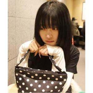 ボストンバッグ ドット柄エナメルショルダーミニボストンバッグ /水玉