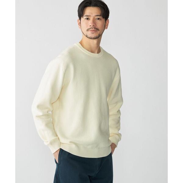 セーター ニット SHIPS:「洗濯機可能」SOLOTEX(R) コットン ピケ クルーネック ロン...