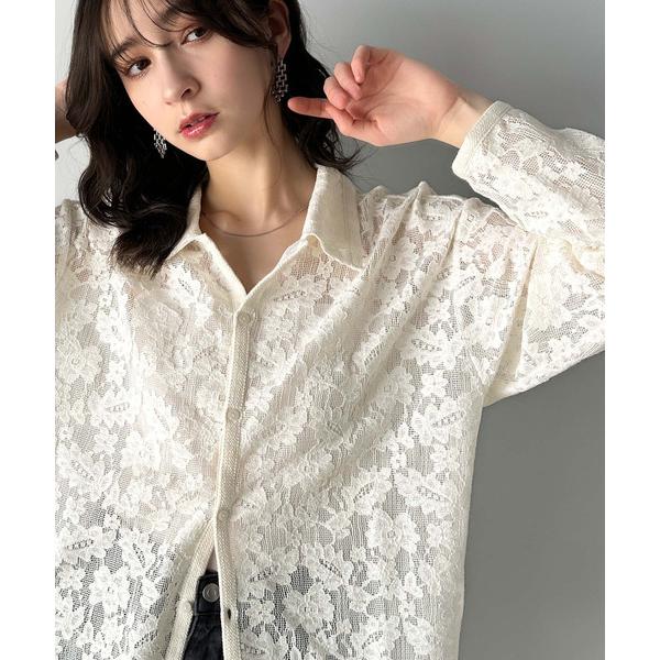 シャツ 大人上品さが魅力ルーズシルエット 花柄レースオーバーシャツ（長袖） メンズ レディース