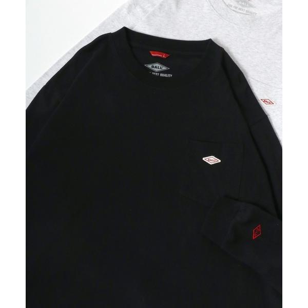 tシャツ 2026SS BALL/ボール ワンポイントロゴ ワッペン刺繍 ポケット付 無地 ロングス...