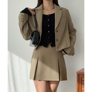 セットアップ ショート丈ジャケット+インパン付きミニスカートSET レディース