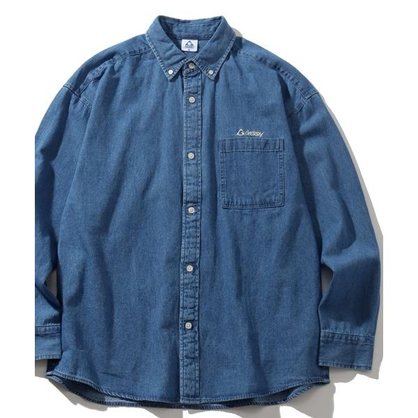 シャツ 「GERRY/ジェリー」ワンポイント刺繍ロゴ ボタンダウン 長袖 デニムシャツ メンズ レデ...