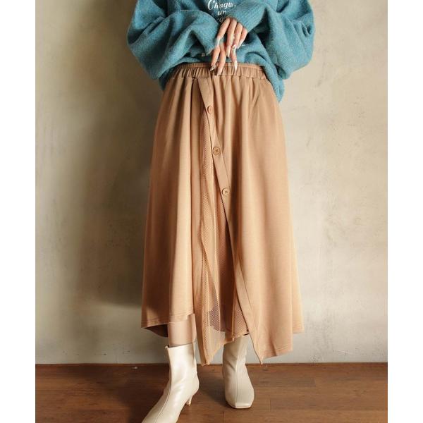 ロング スカート メッシュ切替スカート