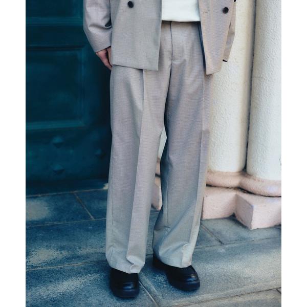 スラックス 「セットアップ対応」センタープレス/ディープタックワイドスラックス メンズ