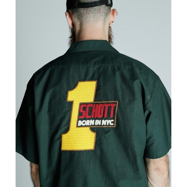 シャツ 半袖 Schott/ショット/CN WORK SHIRT BORN IN NYC/ワークシャ...