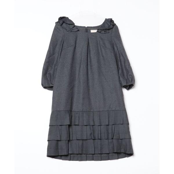「TIARA」 7分袖ワンピース 3 グレー レディース