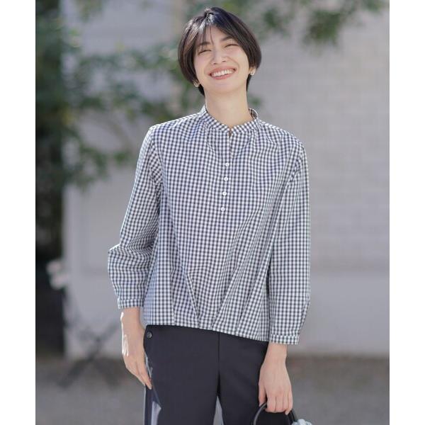 ブラウス シャツ 「洗える・接触冷感・UVケア」エステネージュストライプ コクーン ブラウス レディ...