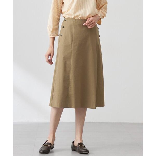 スカート 「洗える」リネンツイル Aライン スカート