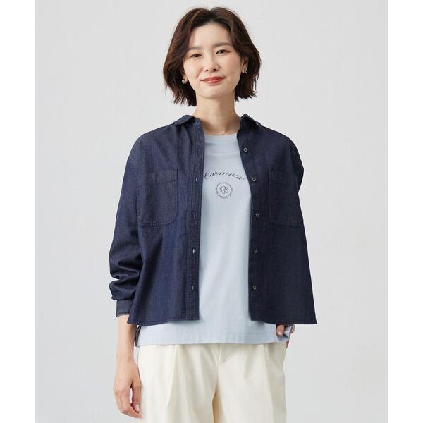 ブラウス シャツ 「洗える」5ozバージラコンパクト デニムシャツ レディース