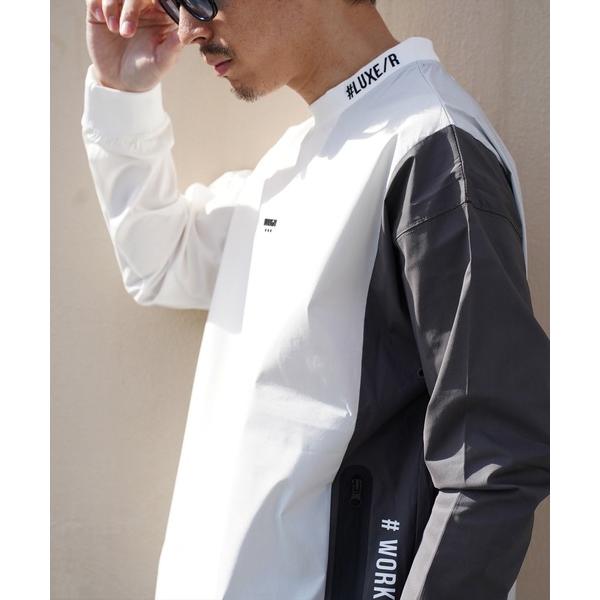 トレーナー スウェット (RM)「LUXE/R GOLF」ストレッチ クロス 切り替え 配色 モック...