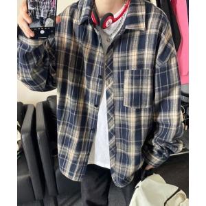 A'GEM/9 メンズF 長袖チェックシャツ　オンブレチェック　クロス A'GEM/9 メンズF 長袖チェックシャツ オンブレチェック クロス