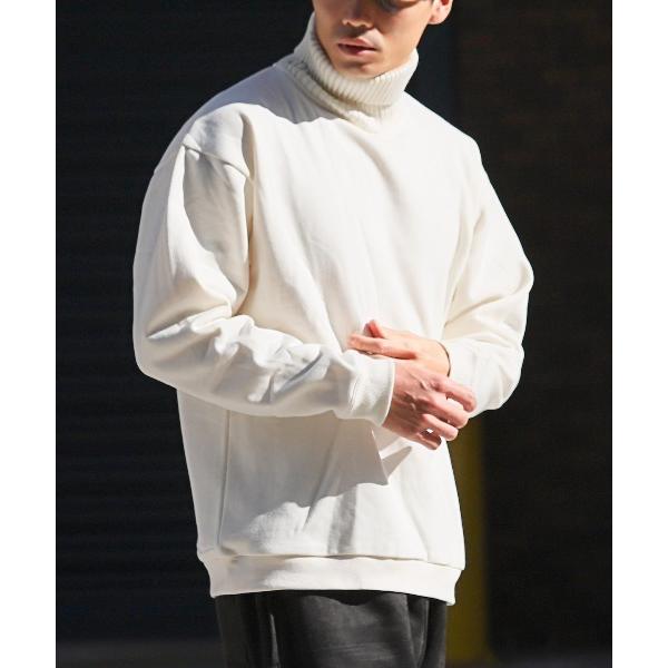 トレーナー スウェット ニットタートルネック×裏起毛スウェット メンズ レディース