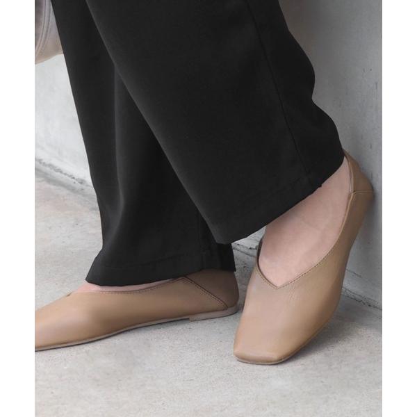 バレエシューズ パンプス スクエアトゥフラットバブーシュ