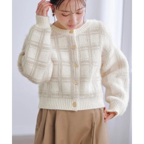 カーディガン フェザーチェック2wayカーディガン 「低身長・小柄女性」 レディース