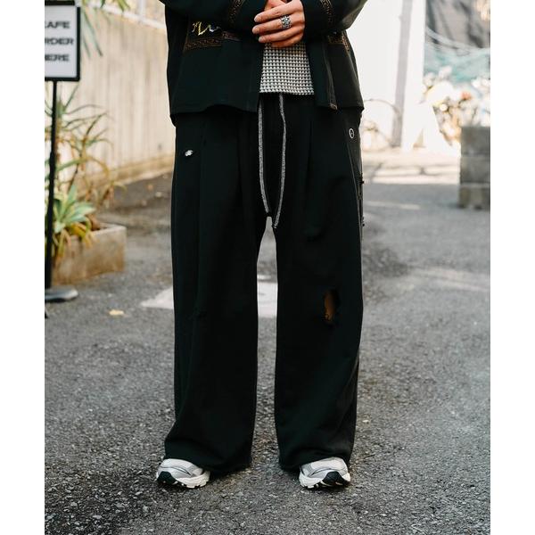 ワイドパンツ スウェットパンツ ジャージ 別注 HOME BAGGY　DAMEGED メンズ