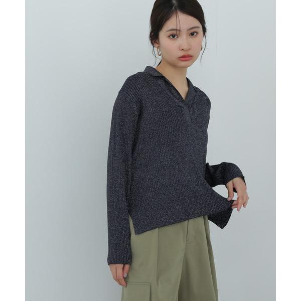 ニット セーター ラメリブカイキンニット レディース