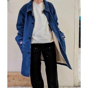 ステンカラーコート コート グリーンボウル「GREEN BOWL」8oz Denim x Boa Coat レディース メンズ