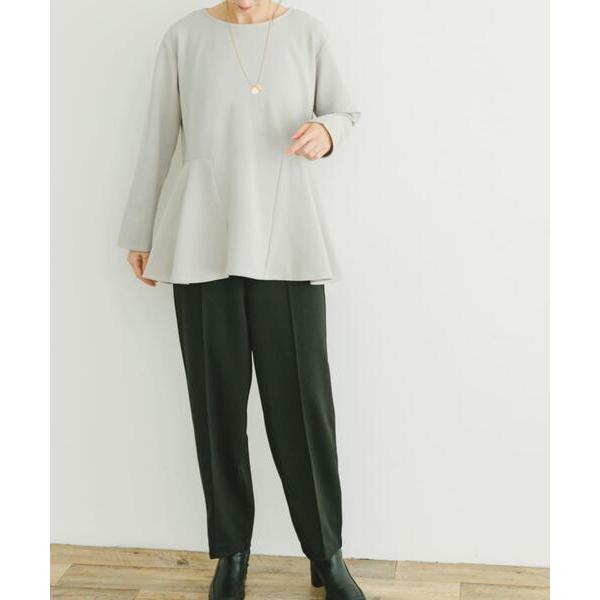 セットアップ ペプラムトップス×パンツセット レディース