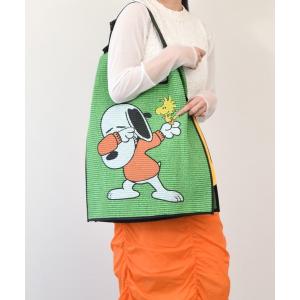 トートバッグ 「ANITA BILARDI」スヌーピープリントラフィアバッグ(Q56322) レディース