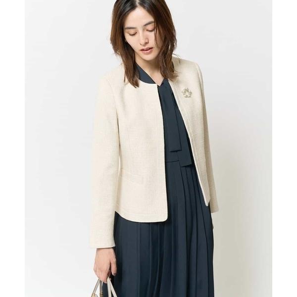 ジャケット ノーカラージャケット ツイードノーカラージャケット レディース