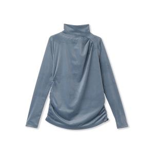 tシャツ ニュアンスベロアハイネックカットソー「手洗い可能」 レディース