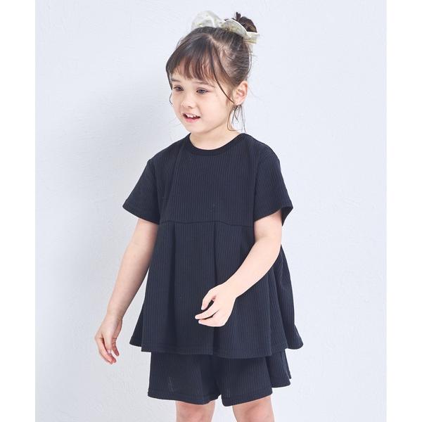 セットアップ 「ふんわりワッフル」ペプラムフレア ガールズセットアップ キッズ 子供服 女の子