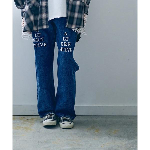 ジーンズ デニム デニムパンツ R4319 ＡＬＴ刺繍ワイドストレート レディース